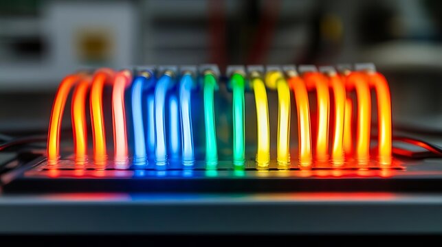 Plasma streams flowing between electrodes to demonstrate ionized gas conductivity