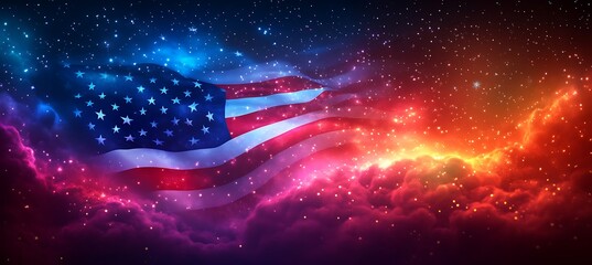 Flag soaring in the sky


