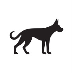 Dog Silhouette Drawing a black silhouette of a dog in a standing