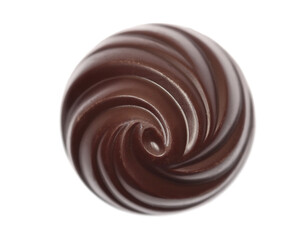 Chocolate candy isolated on white, top view	