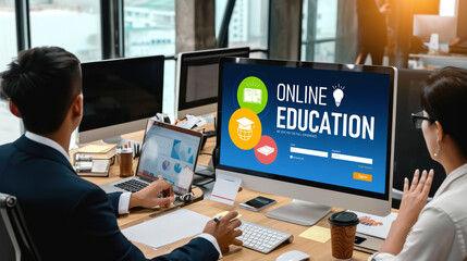 E-learning website with brisk sofware for student to study online on the internet network