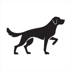 Dog Silhouette PNG a black silhouette of a dog in a standing