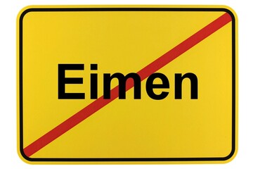 Illustration eines Ortsschildes der Gemeinde Eimen in Niedersachsen