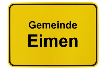Illustration eines Ortsschildes der Gemeinde Eimen in Niedersachsen