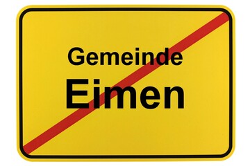 Illustration eines Ortsschildes der Gemeinde Eimen in Niedersachsen