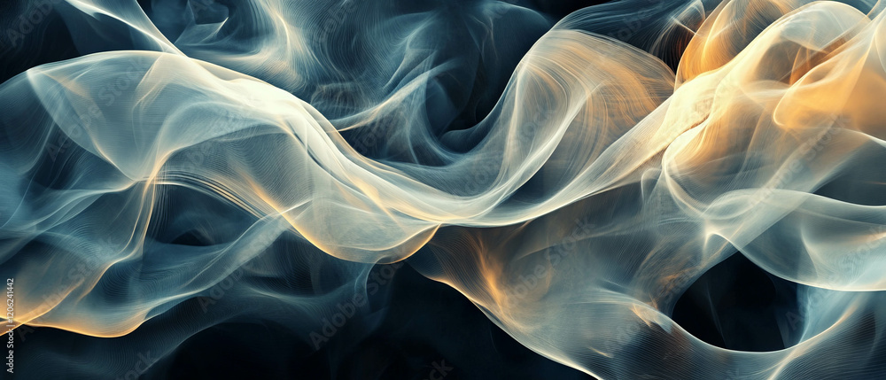 Poster abstract forms create flowing lines and graceful designs in elegant composition