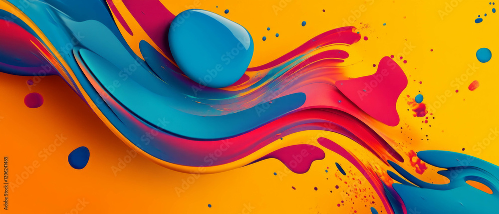 Poster vibrant abstract background with swirling colors and dynamic fluid lines enhancing creativity