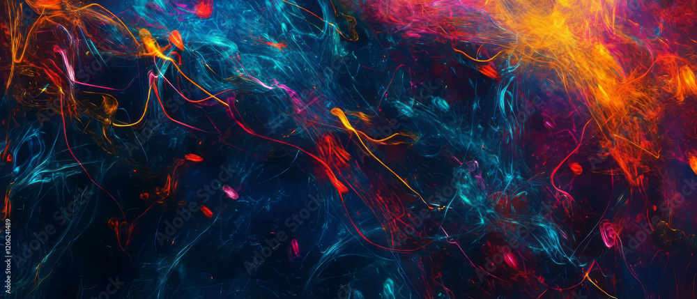 Poster vibrant abstract lines create a dynamic and energetic background filled with color