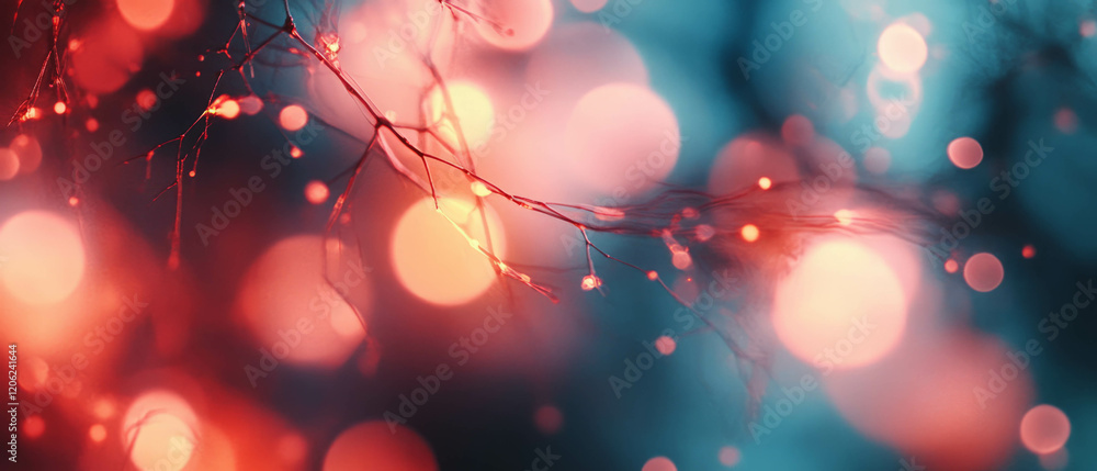 Poster blurred lights creating an abstract bokeh background with a dreamy atmosphere