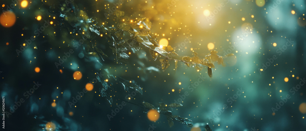 Poster dreamy blurred lights and bokeh effects create an ethereal atmosphere for any artistic project