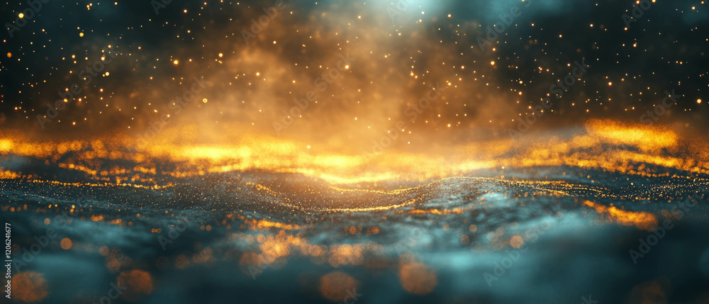 Poster dreamy abstract background with blurred lights and bokeh effects creating a serene atmosphere