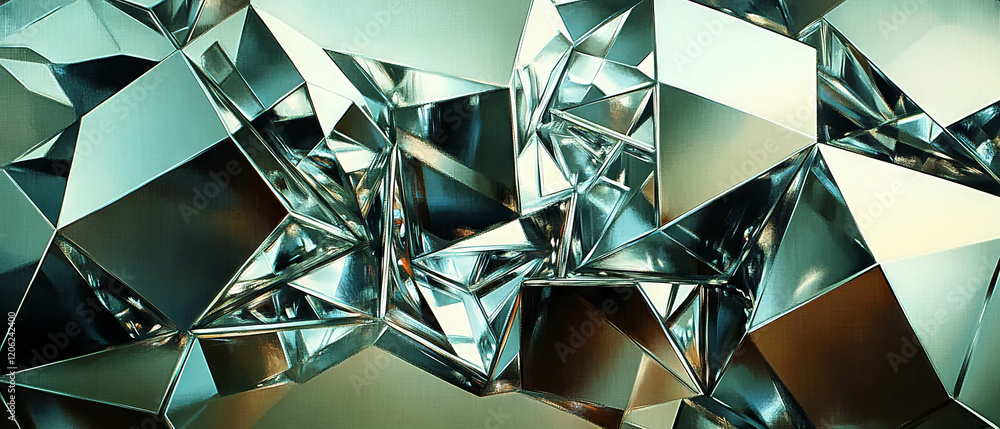 Aufkleber mirrored cubes create dynamic reflections and abstract shapes in a textured surface