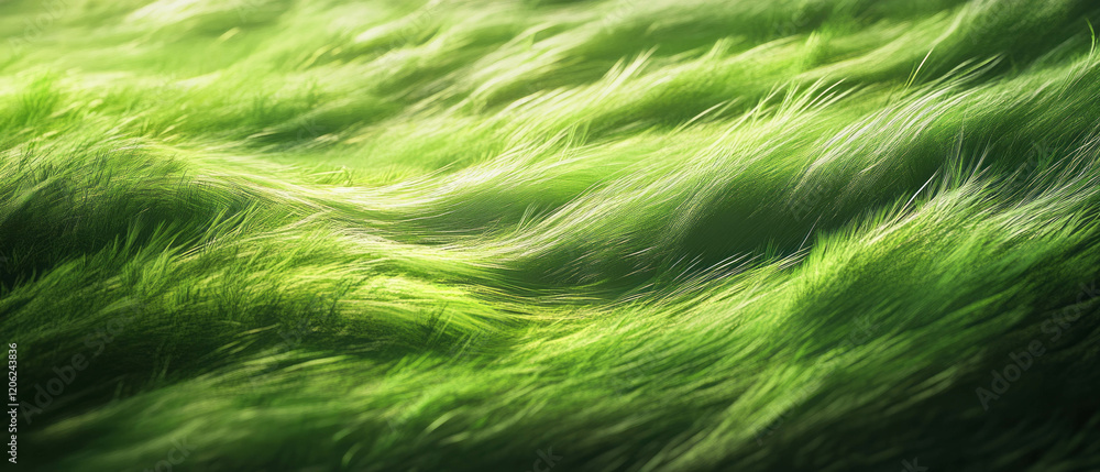 Poster waving grass texture with dynamic green lines in a casual game art style