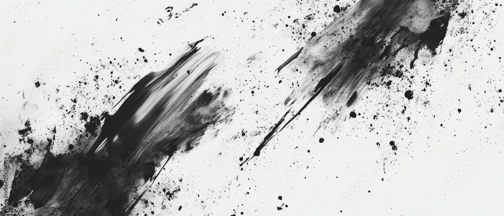 Aufkleber grunge seamless pattern of black ink splashes on white paper creating a textured background