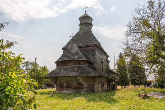 Ukrainian old Wooden Church of the Exaltation of the Holy Cross, Drogobych Ukraine.