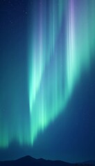 Obraz premium The dark sky is filled with a beautiful blue aurora