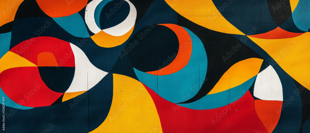 Poster bold abstract shapes create a striking texture using contrasting colors and design elements