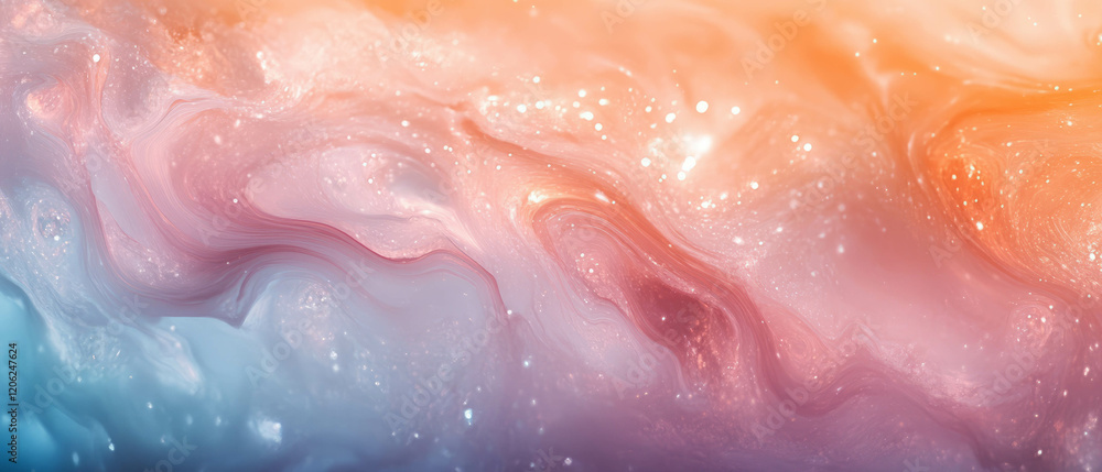 Poster dreamy abstract background featuring blurred lights and soft bokeh effects in pastel colors