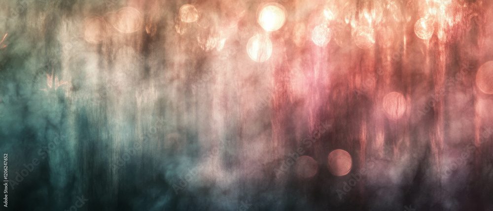 Poster blurred lights create a dreamy bokeh atmosphere in abstract composition