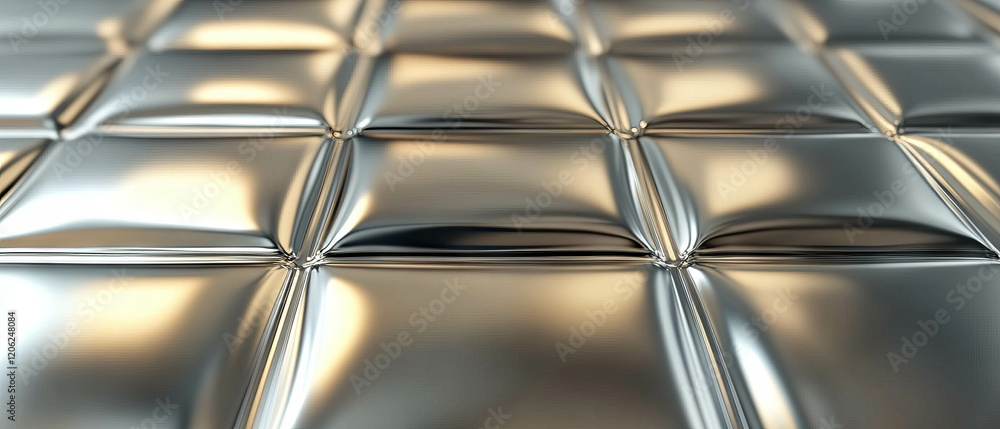 Poster Futuristic metallic pattern with reflective surface for creative design elements