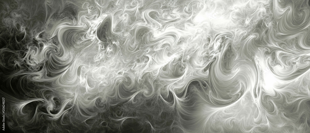 Poster swirling patterns of smoke and fog create a mysterious abstract texture in a dark atmosphere