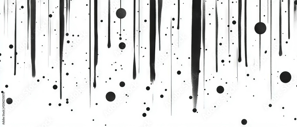 Aufkleber dotted black ink lines create a unique seamless pattern on white background