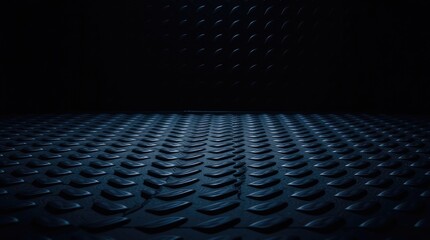Naklejka premium seamless metal floor plate with a diamond pattern on a black metal background, featuring contrasting chiaroscuro lighting, deep shadows