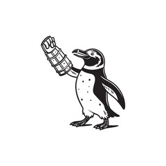 penguin on a skateboard