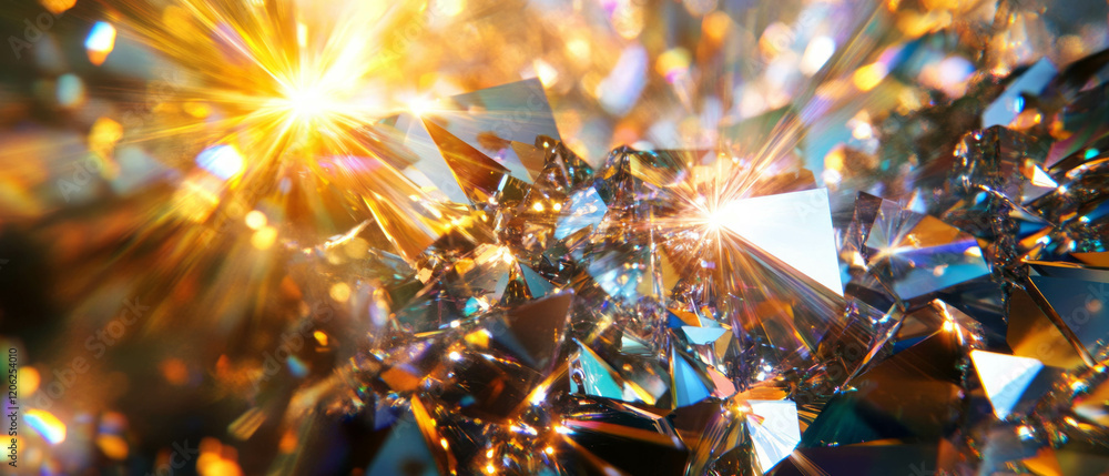 Aufkleber sparkling crystal shards capture refracted light in an abstract design