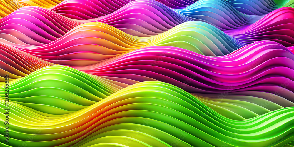 Poster colorful waves of abstraction create a mesmerizing digital wallpaper that captivates with its vibran