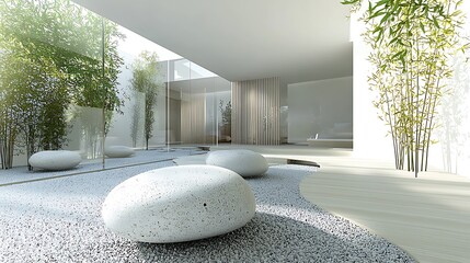 Modern zen garden courtyard peaceful minimalist design