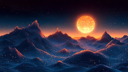 Fototapeta premium A mesmerizing digital creation featuring a surreal landscape of flowing