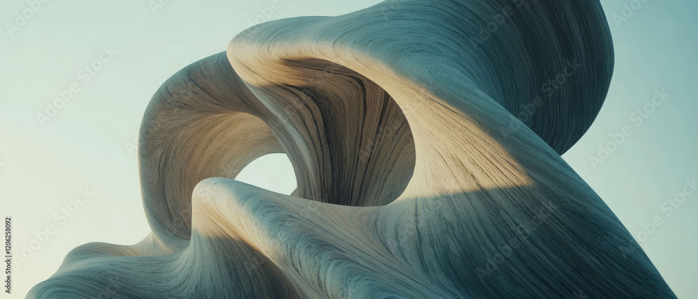 Aufkleber intertwined shapes create an organic flow of forms in abstract design art