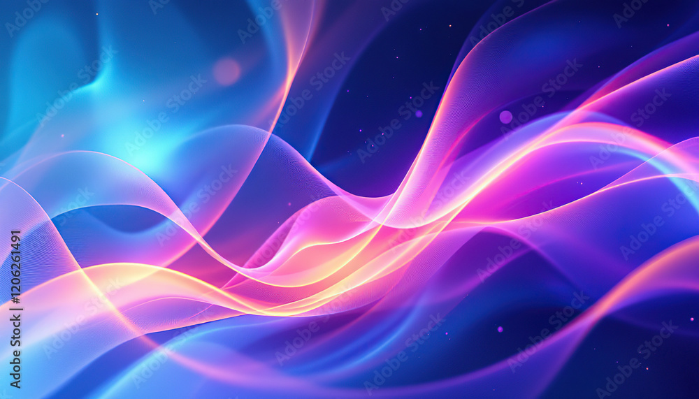 Aufkleber abstract colorful waves flowing dynamically across dark background