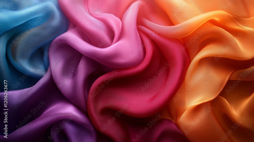 Aufkleber vibrant silk fabrics in a wide array of colors displayed in a flowing arrangement