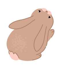 Cute rabbit clipart. Contemporary vector illustration of bunny pretty animal isolated on white.