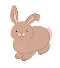 Cute rabbit clipart. Contemporary vector illustration of bunny pretty animal isolated on white.