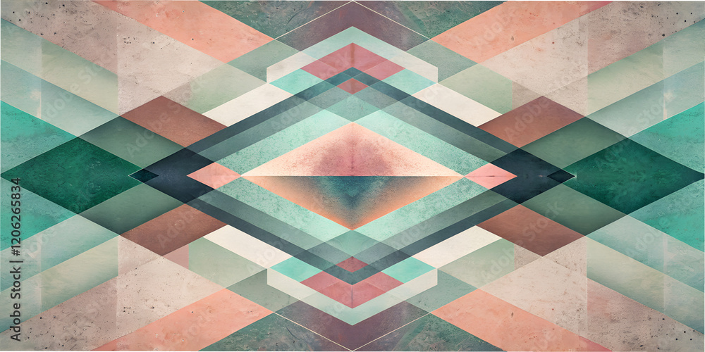 Poster abstract texture showcases vibrant geometric shapes and colors, creating a dynamic visual experience