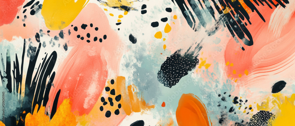 Aufkleber vibrant abstract ink patterns with colorful shapes and textures
