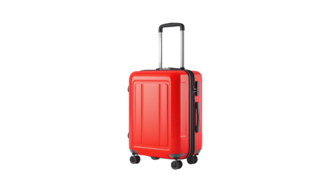 Modern suitcase on transparent background