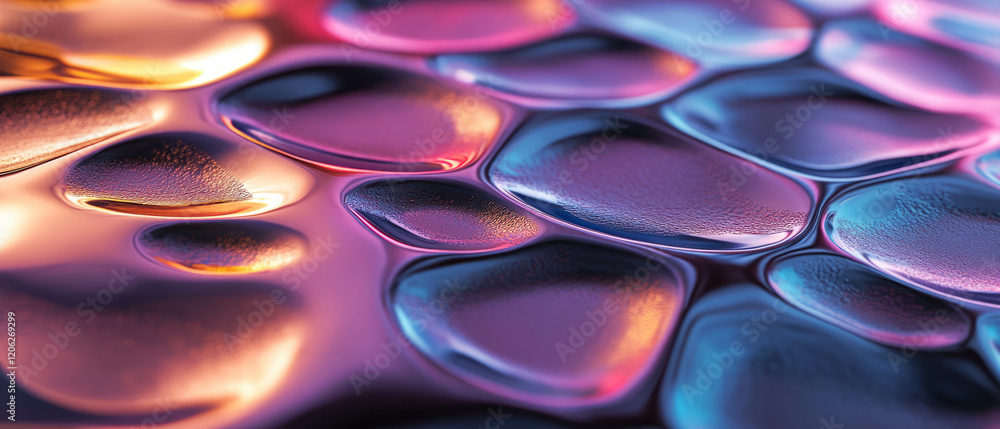 Poster intricate aluminum pattern with neon hues creating a dynamic visual experience