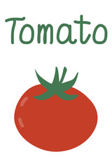 Poster with red tomato and inscription