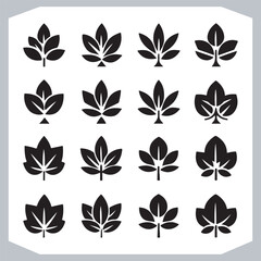 Minimalist Tree Leaf Logotype Icons Stunning Vector Illustrations for Branding