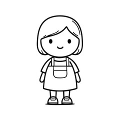 cartoon girl, no background, vector