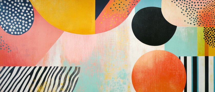 Exploring playful color combinations through abstract asymmetrical patterns