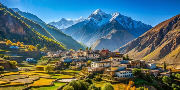 Minimalist Jispa Valley: Majestic Himalayan Mountain Scenery
