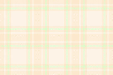 Handsome background check plaid, pastel fabric seamless pattern. Cut out textile vector texture tartan in old lace and blanched almond colors.
