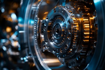 Intricate Precision A Close-Up of Industrial Gear Mechanisms