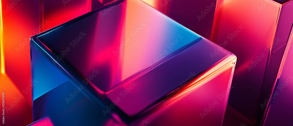 Aufkleber bold color gradients and geometric shapes create a vibrant visual experience in modern design
