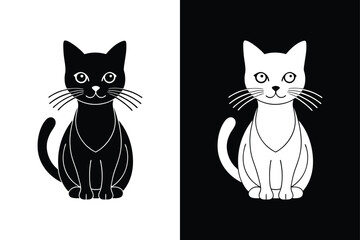 Cat icon vector on White Background ,Vector Art Illustration on white background.